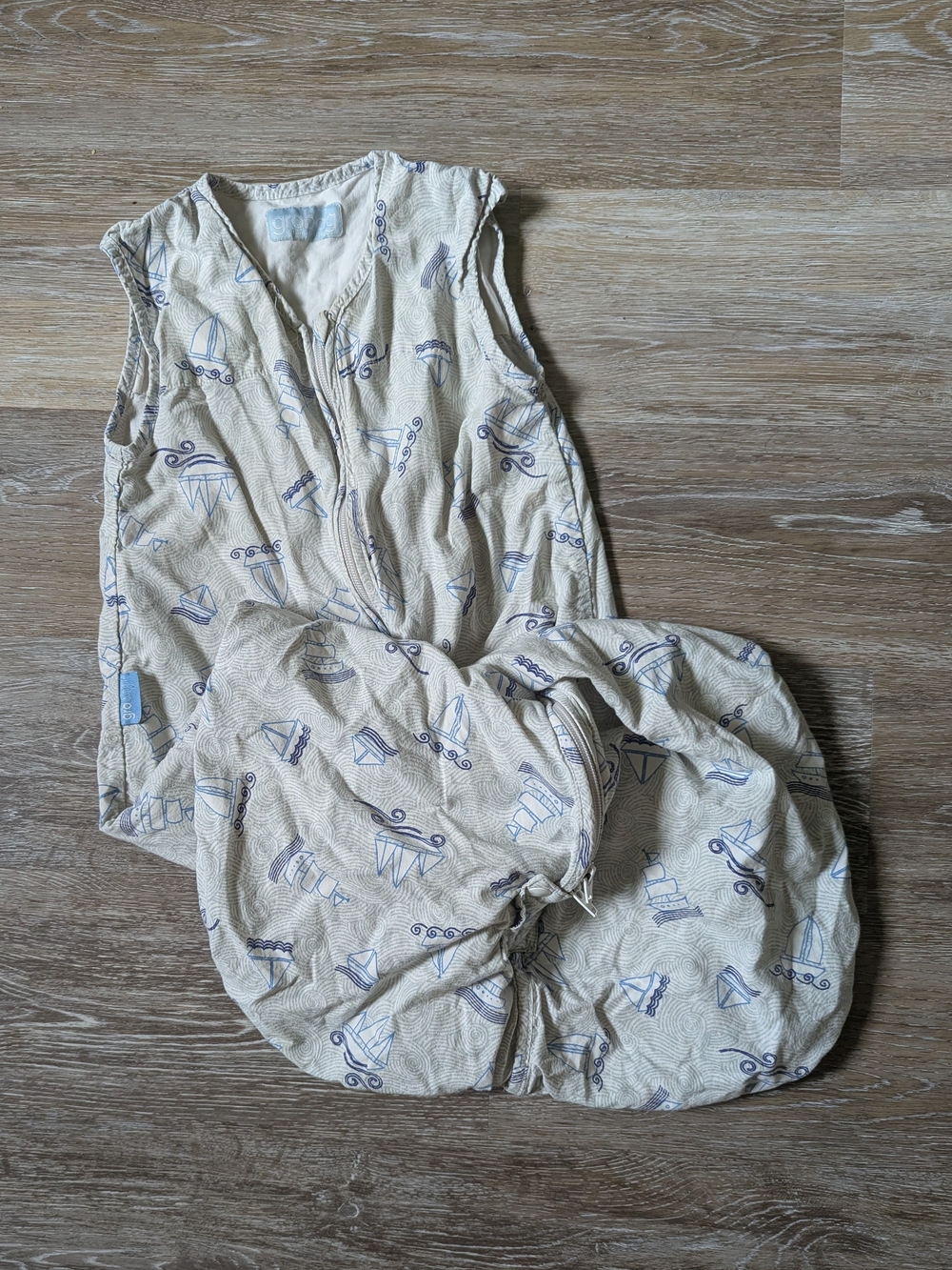 Gro Company Sleep Sack with Blue Nautical Print